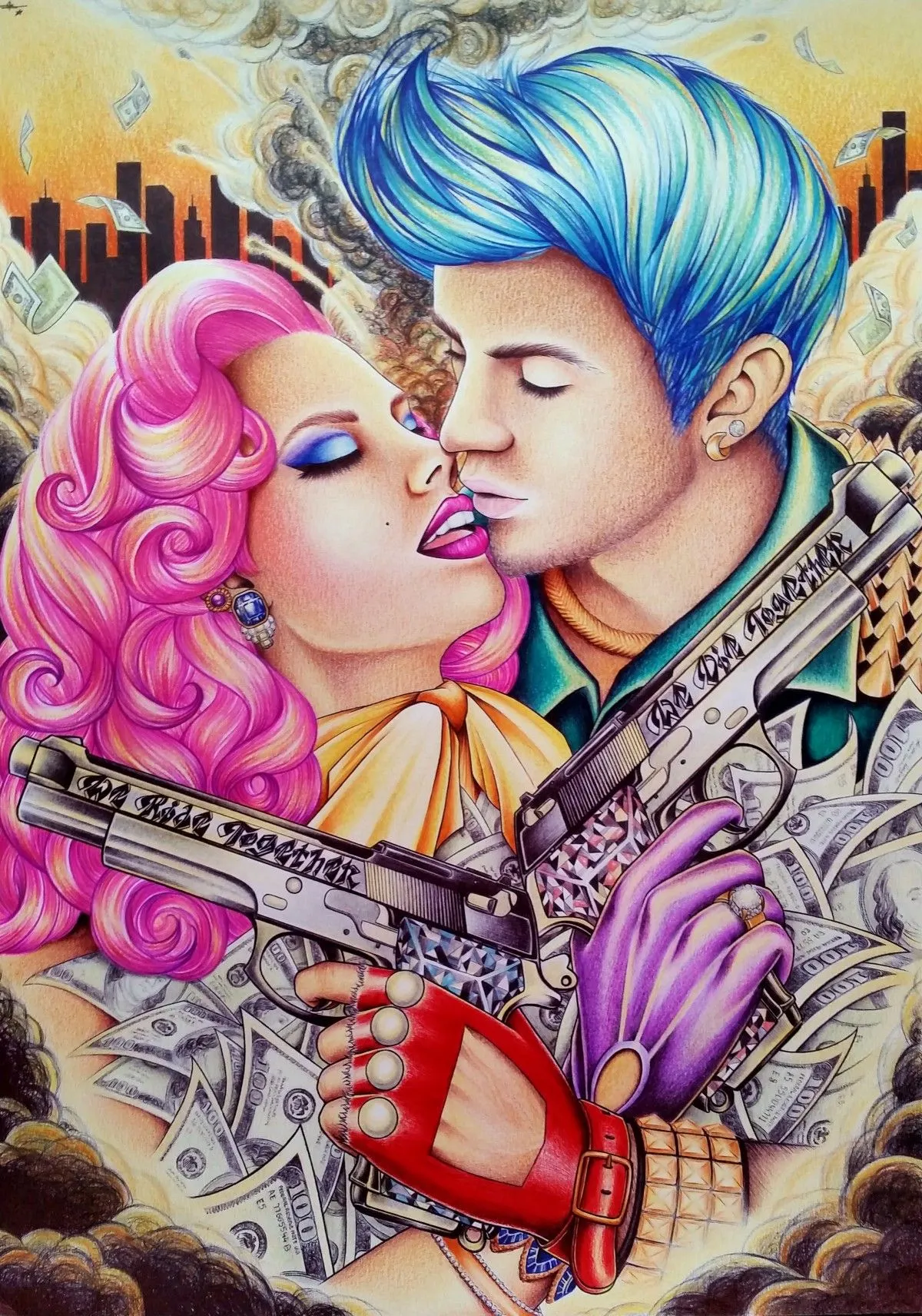 Bonnie and Clyde, œuvre de Grinh VU