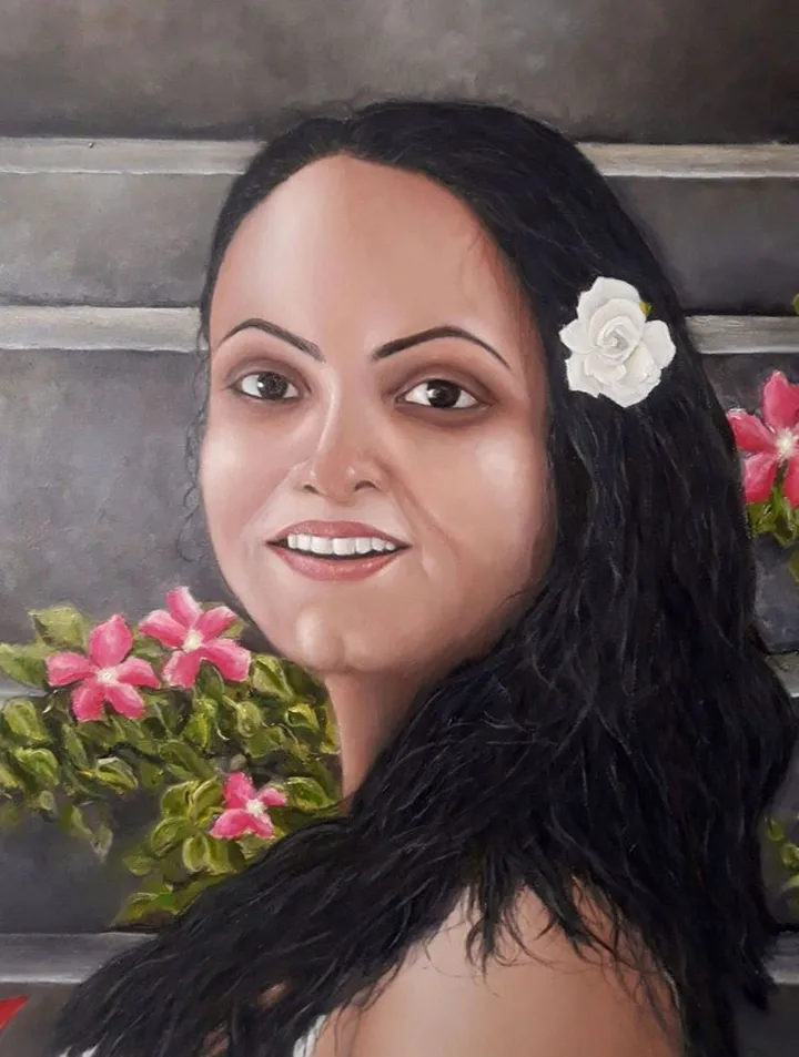 The Lady with a Rose, œuvre de BISWAJIT DASH