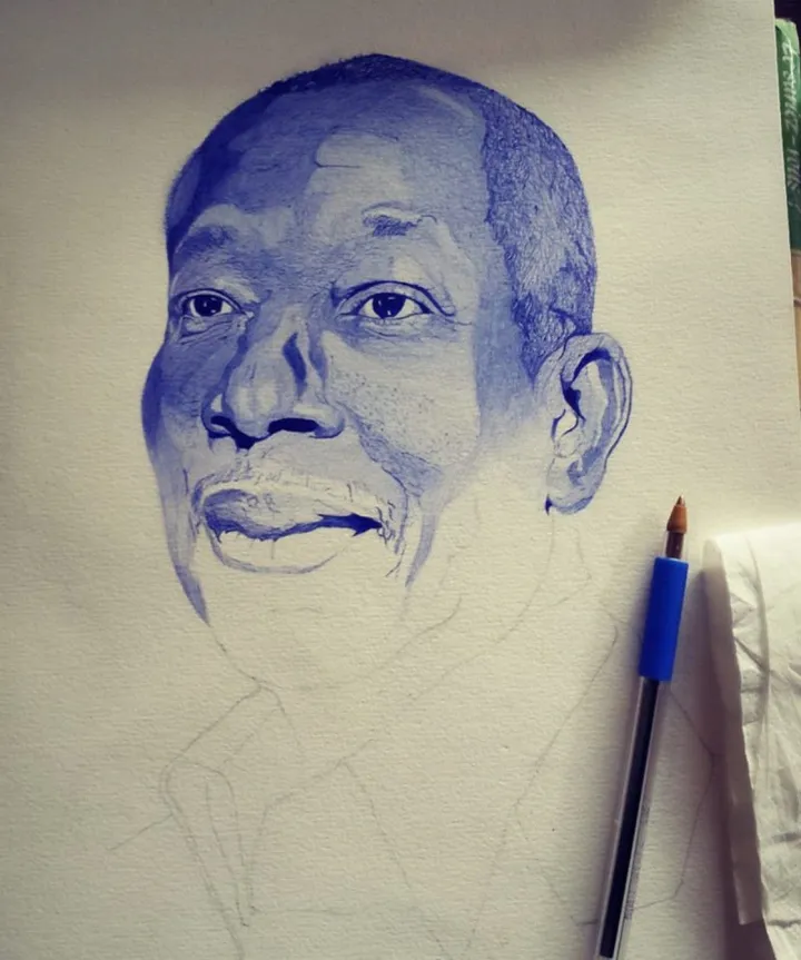 TALON Patrice le président du Bénin, artwork by Amphyse SEMASSOUSSI