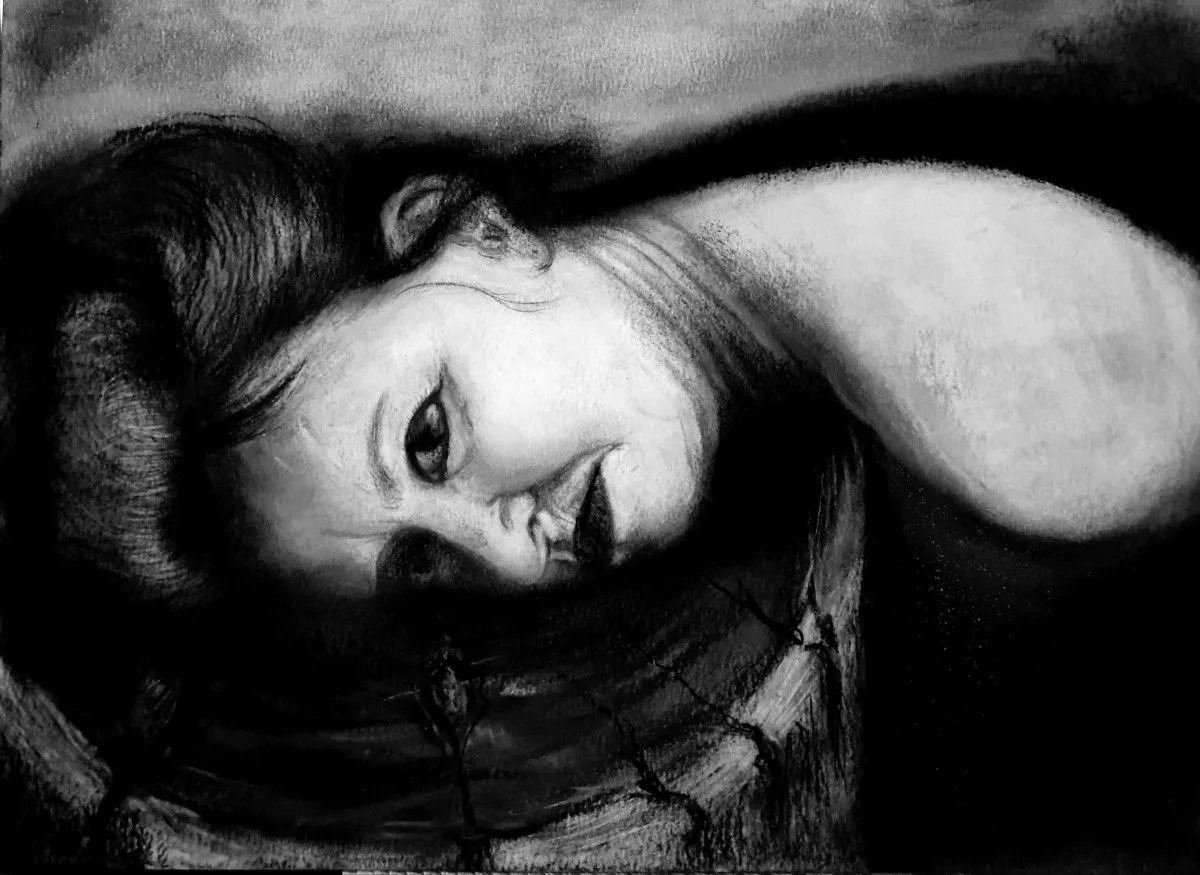 La tête sur le billot..., artwork by Saouti Mina