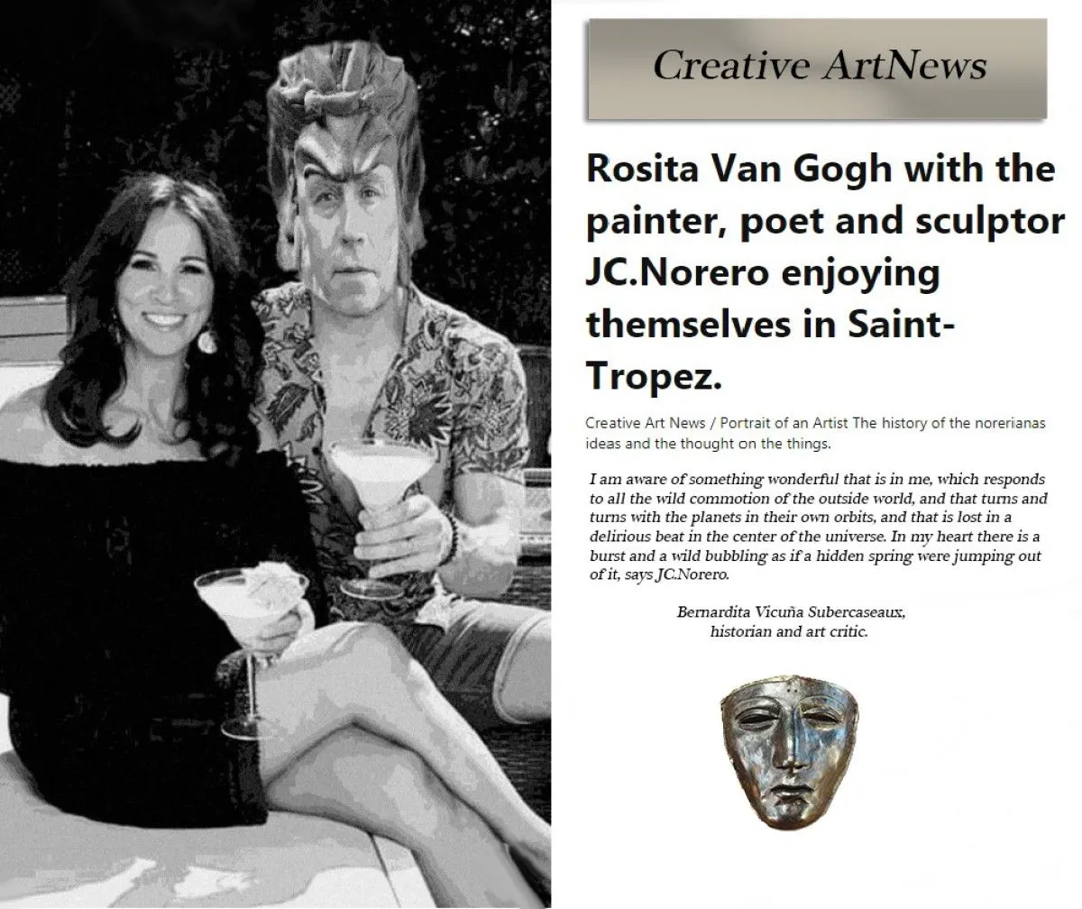 Rosita Van Gogh with the painter JC.Norero, œuvre de JC Norero