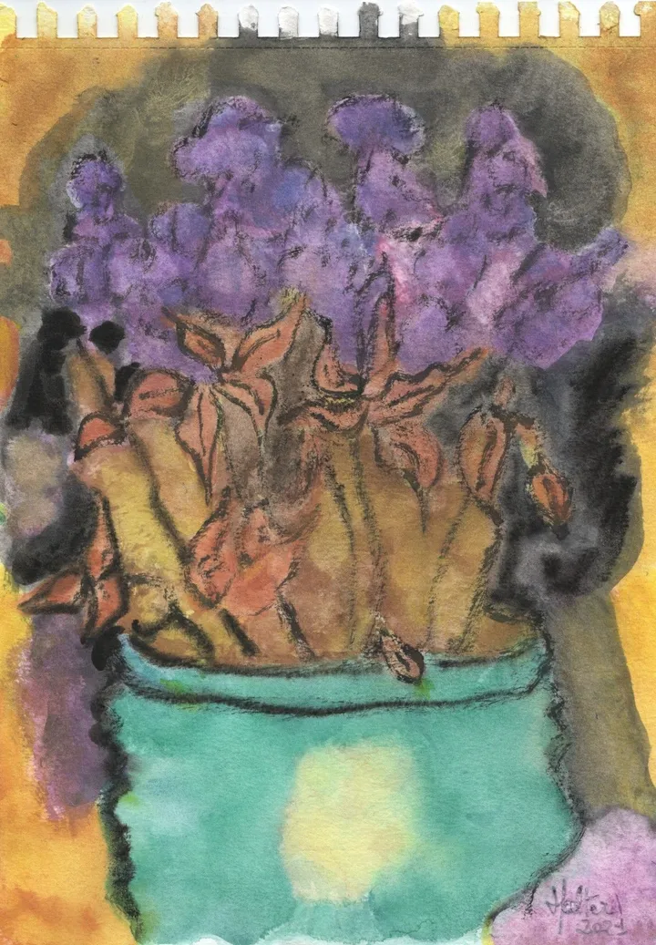 Vase aux fleurs séchées, artwork by Alain HALTER