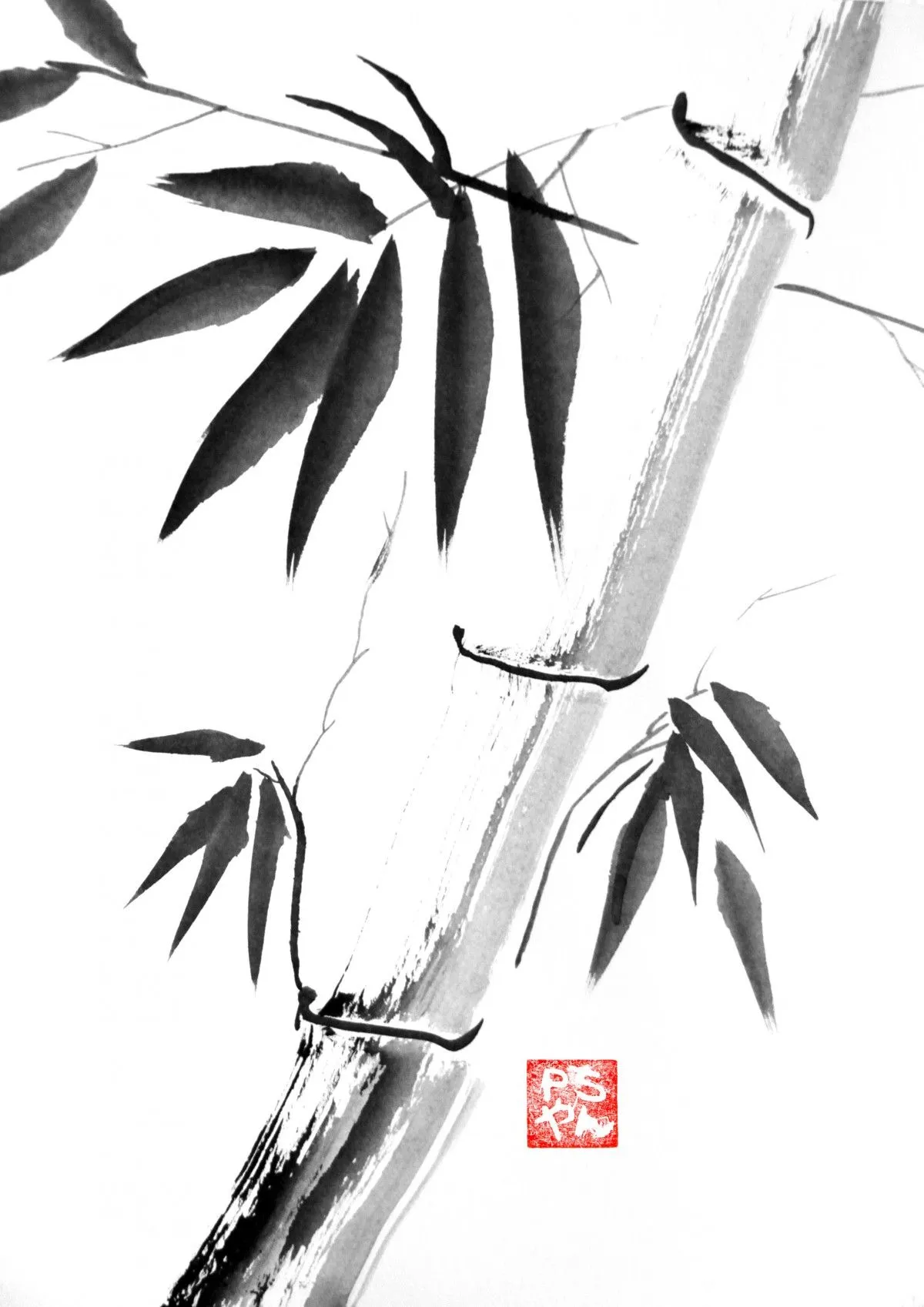 classic bamboos, artwork by pechane sumi-e