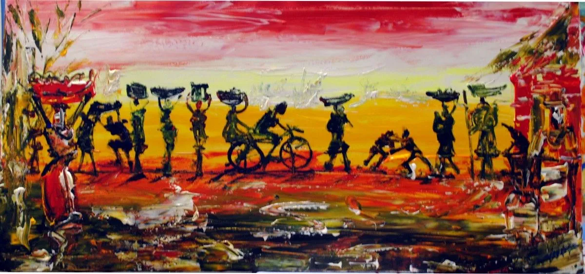 farm road drama, artwork by Akpan Usoroh