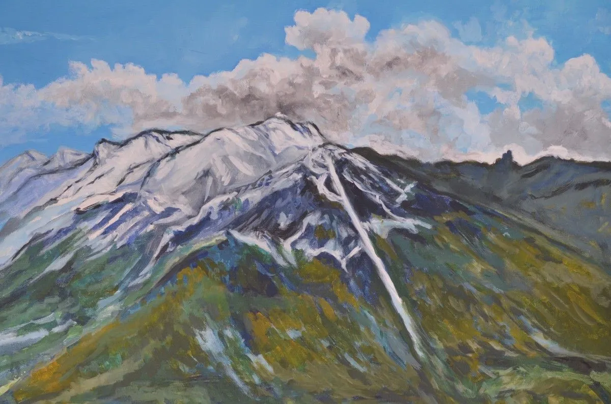Snowy Mountain in Wallis, artwork by Ersin Lübbe-ince