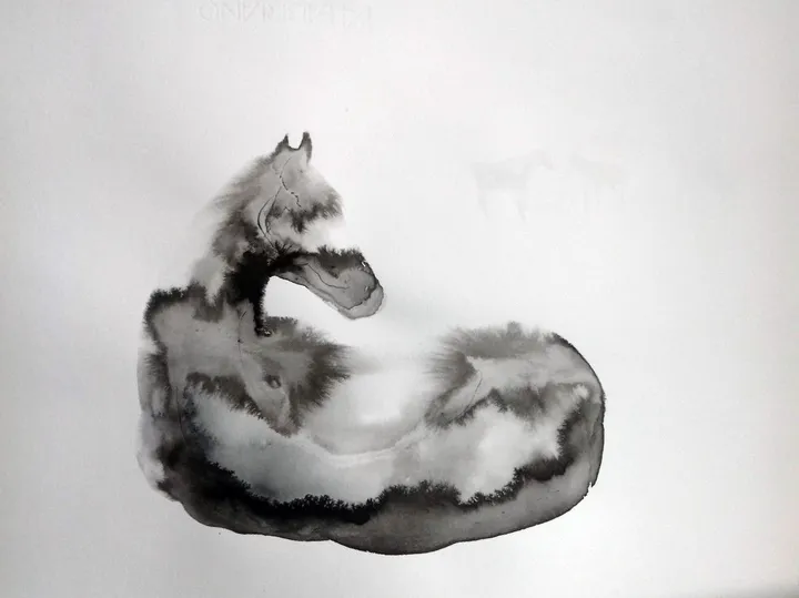 Laying Horse, artwork by marija colic