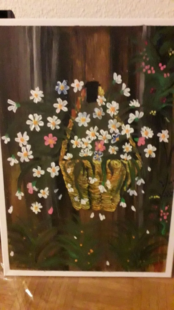 My garden basket with flowers, œuvre de Cerasela Ciobanu