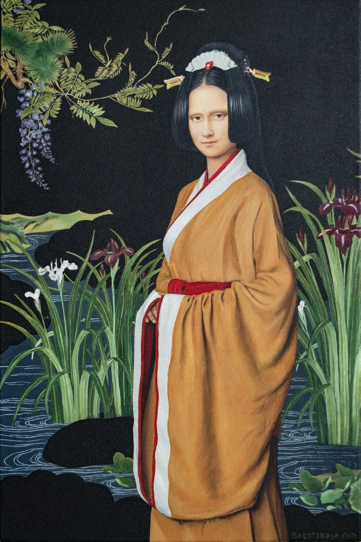 Contemporary portrait "The Silence of a Chinese Garden", œuvre de Nataliya Bagatskaya