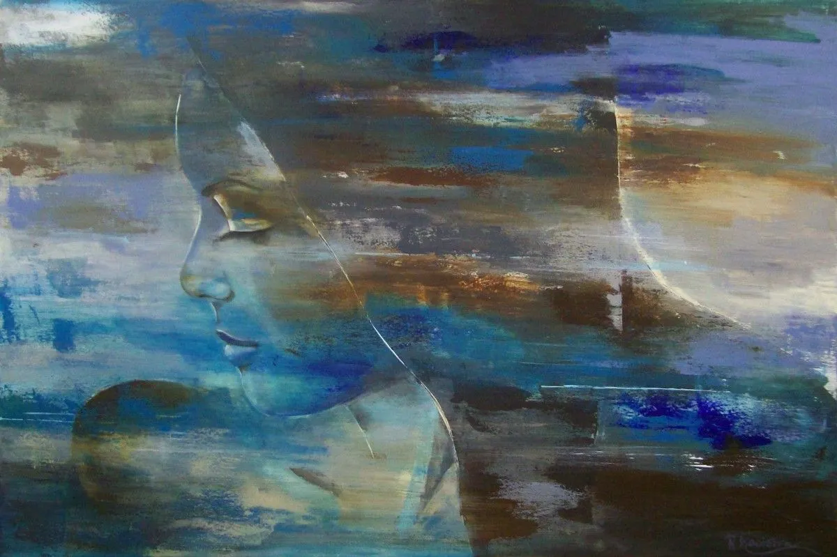 Tree times a lady, artwork by Ria Kooistra
