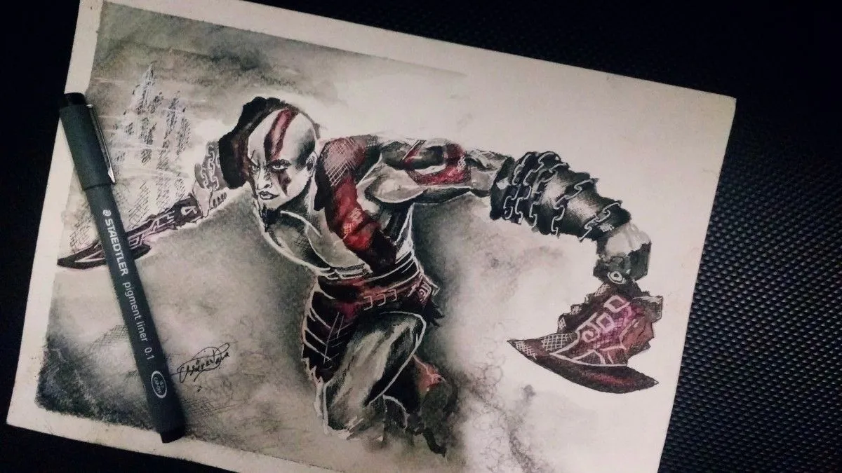 god of war, artwork by Akki Srivastava