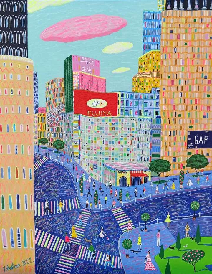 Charming Streets Of Tokyo, artwork by Katrina Avotina