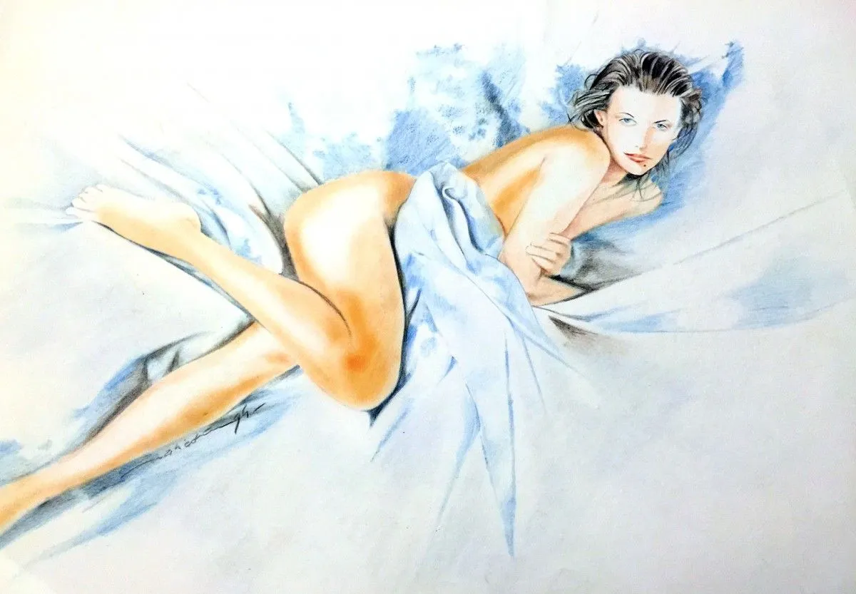 Nue bleue, œuvre de Farid Mahiedine