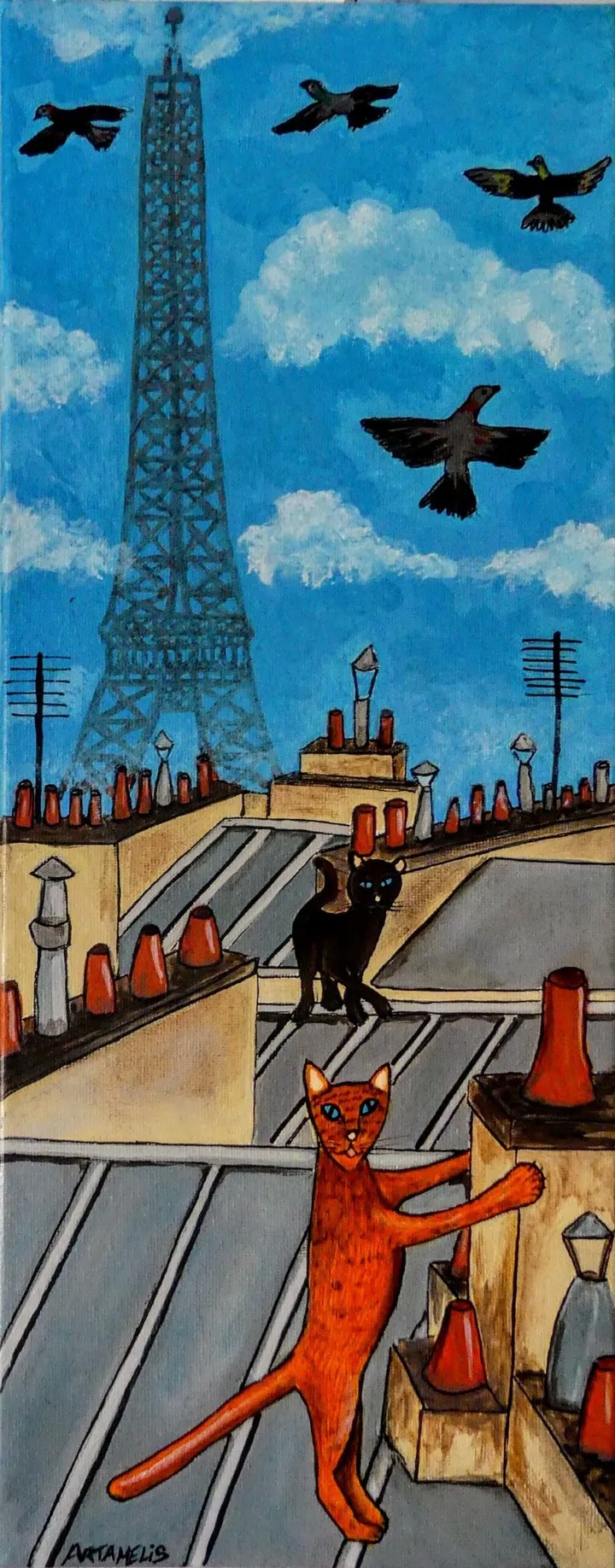PARIS ENTRE CHATS, artwork by Sandrine Mélisse