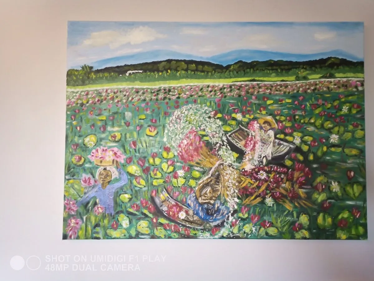 Fleurs de lotus, artwork by Siro Delphine