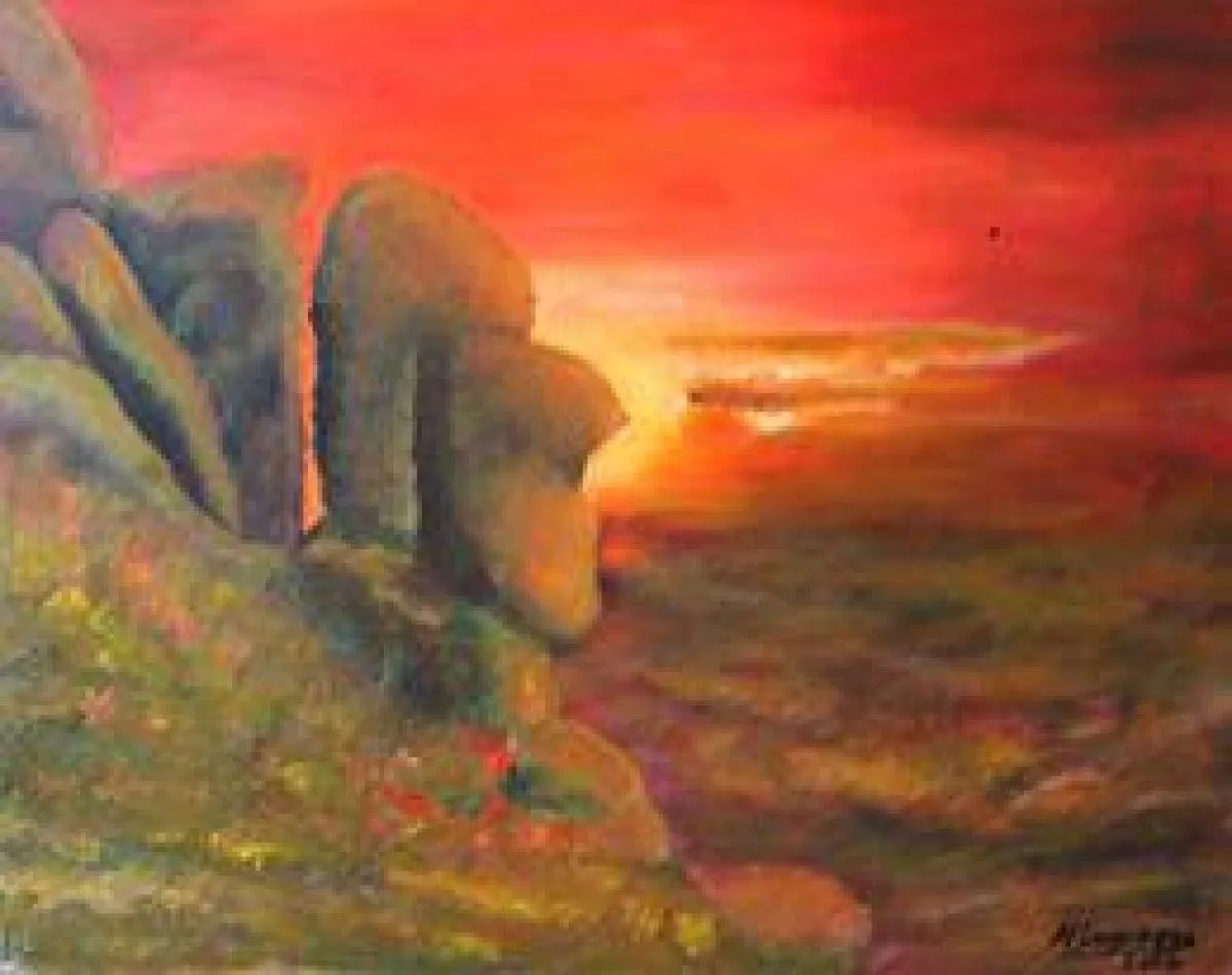 Por do sol - Cabeça do velho - Serra da Estrela - Portugal - Sunset - Head of the oldman - Serra da Estrela - Portugal, artwork by A. Luis Albuquerque