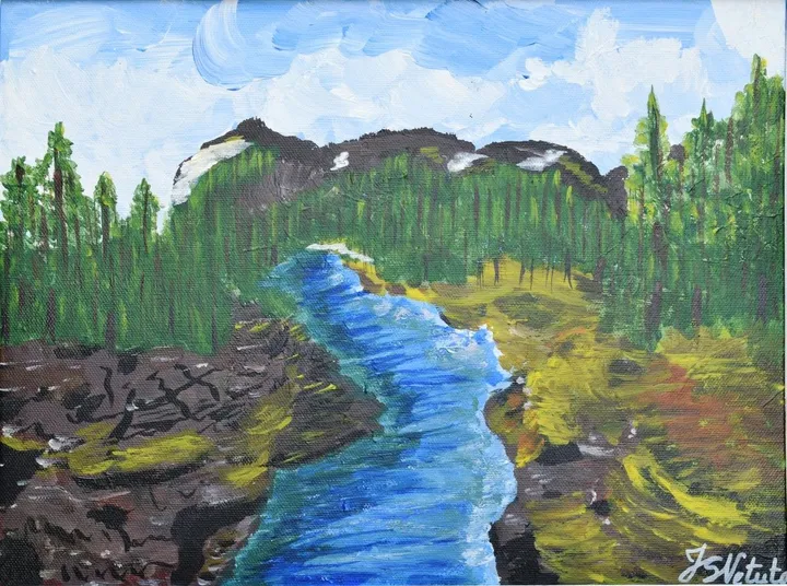 Mountain river, œuvre de Neluta Staicut