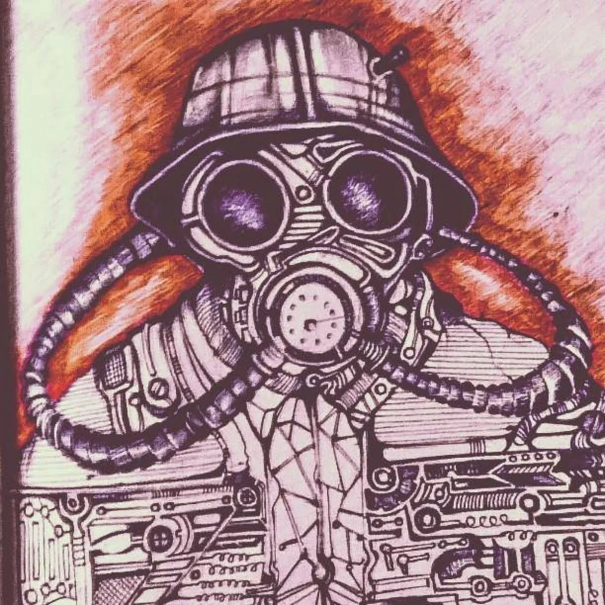 G A S M A S K A P O C A L Y P S E, œuvre de Garima Necrotic