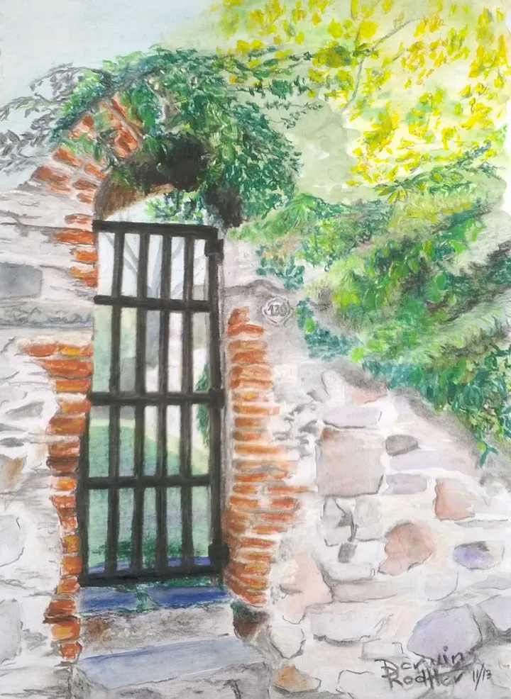 PUERTA ARCADA DE LADRILLOS, COLONIA DEL SACRAMENTO, artwork by darwing rodriguez