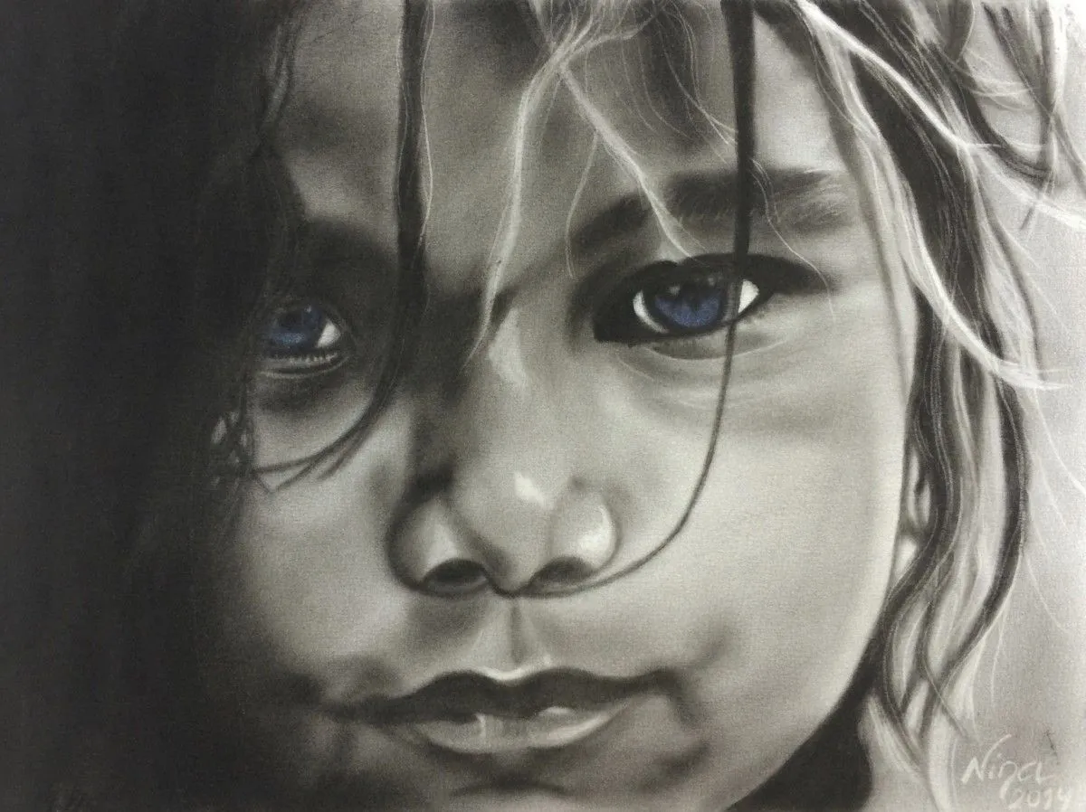 Sauvageonne aux yeux bleus, artwork by Nina (Nadine Pillet)