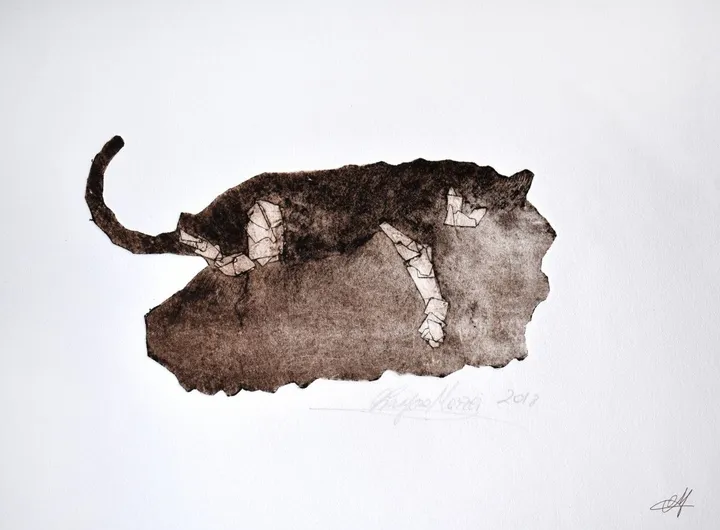 ~sleeping cat, artwork by Olimpia Mazzei