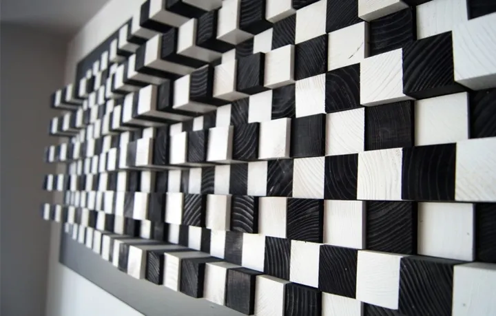 Wall art acoustic sound panel, œuvre de Wood Blocker