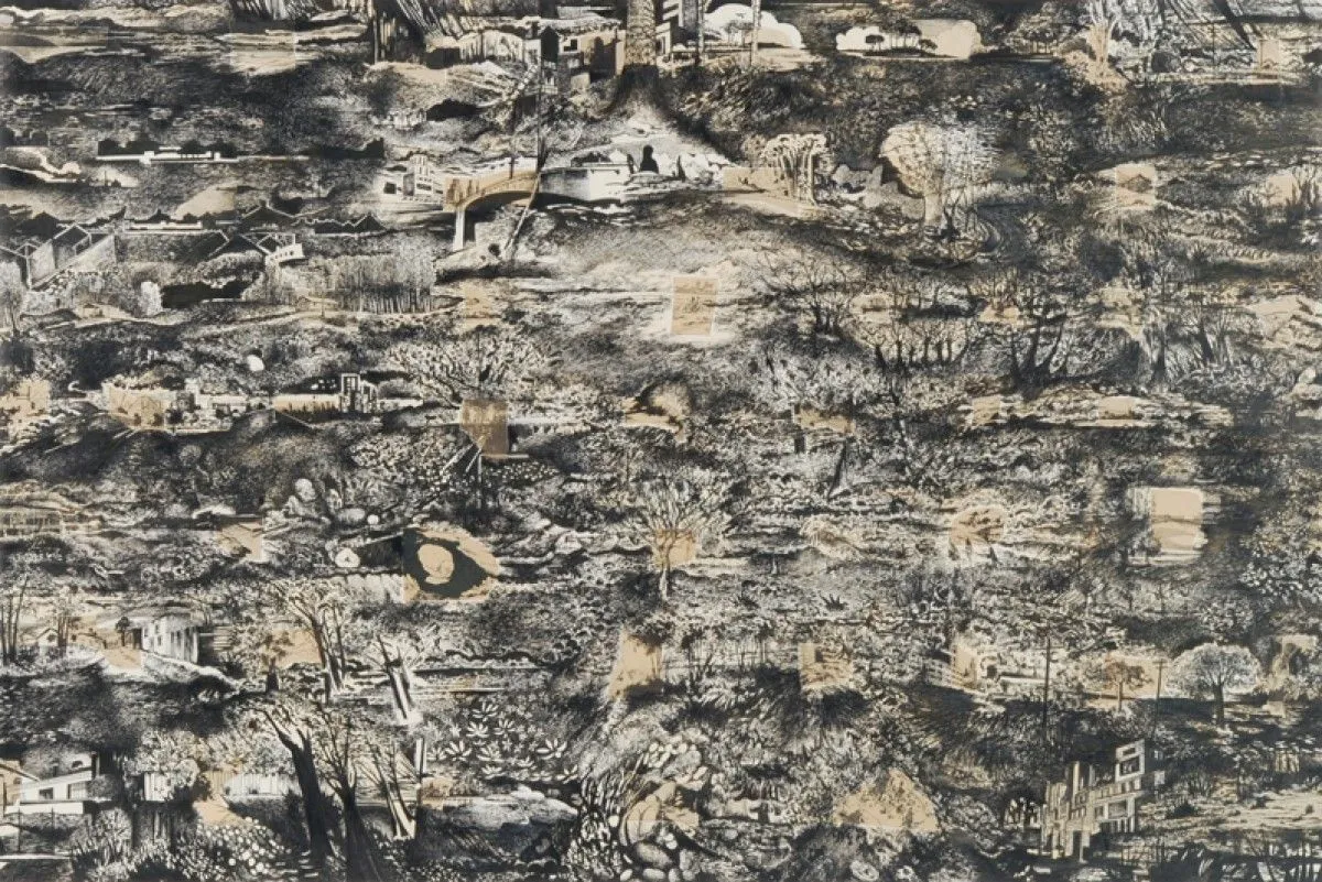Paysage en bandes hallucinées, artwork by Helena Faneca
