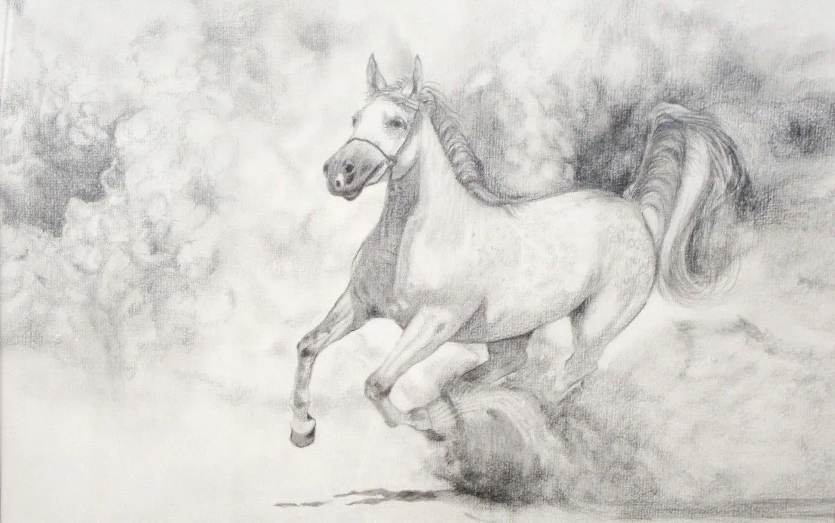 White galloping horse, œuvre de Xenia Ioannidou