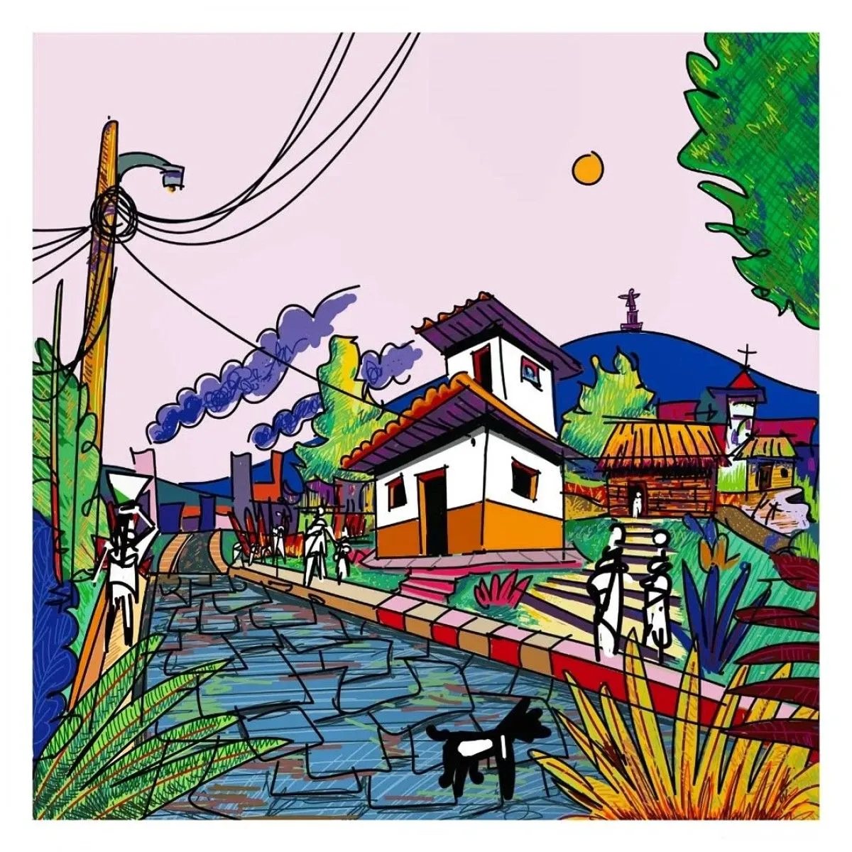 Casa de Pueblo Hondureña, artwork by Aziel Barrientos