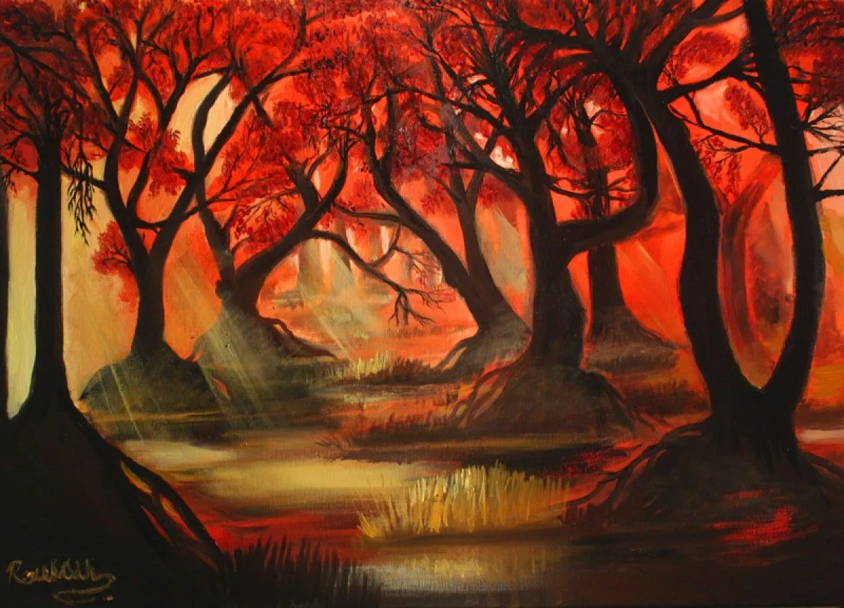 dark forest, artwork by Roman Zaric
