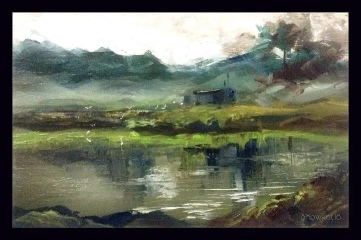 Fog and the hut, œuvre de Showkot Shawon