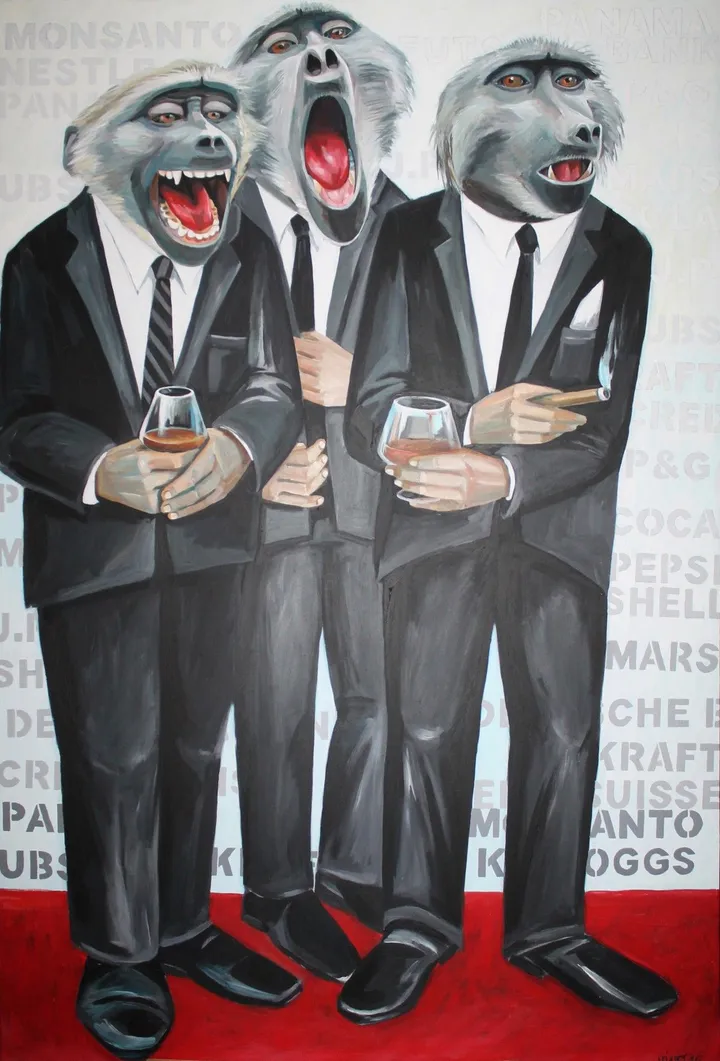 "relentless greed", artwork by Violeta Vollmer