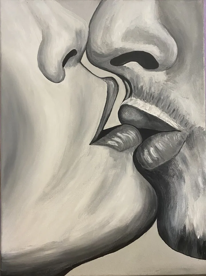 Baiser sensuel, œuvre de Anne Antoine