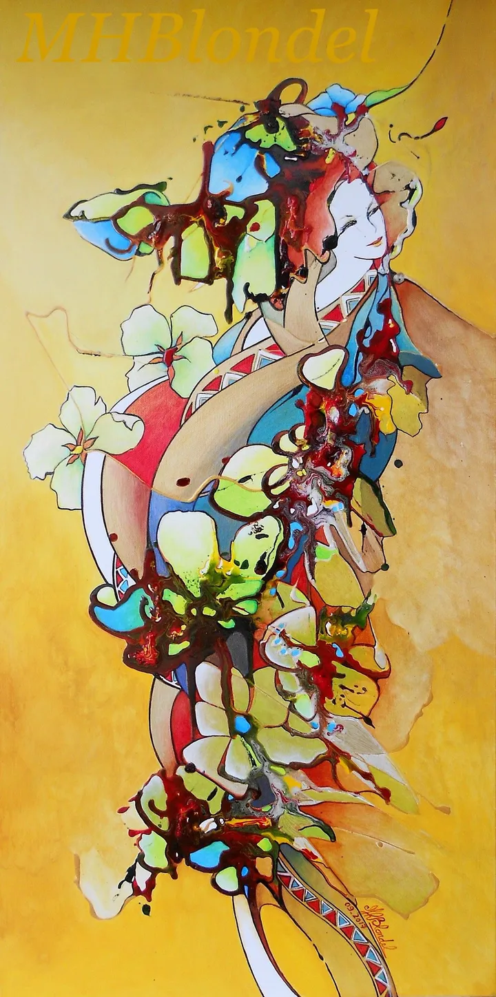 La marchande de fleurs, artwork by Marie-Hélène Blondel