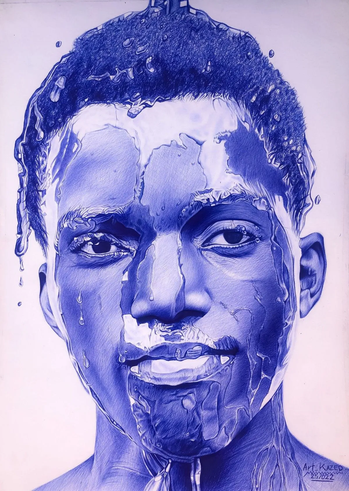 PORTRAIT AUX STYLOS, œuvre de Art Kazed