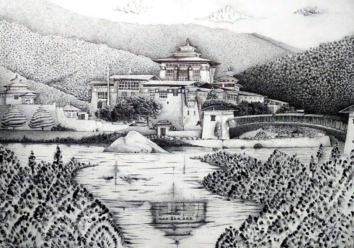 PUNAKHA DZONG, œuvre de Manzil Lama