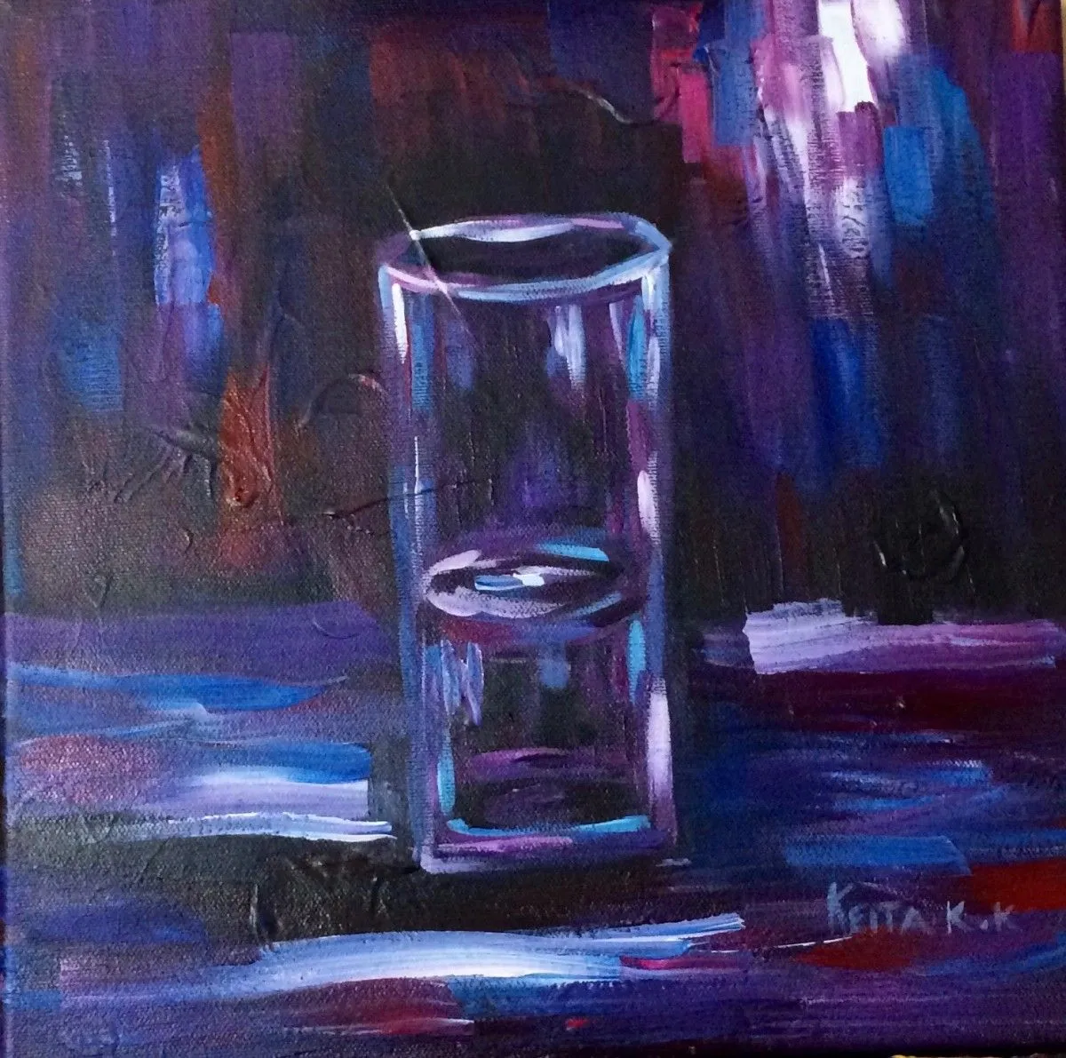 A glass of water, œuvre de keita kankam