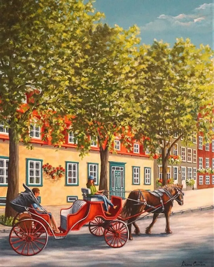 Un p'tit tour de calèche, œuvre de Diane Cantin