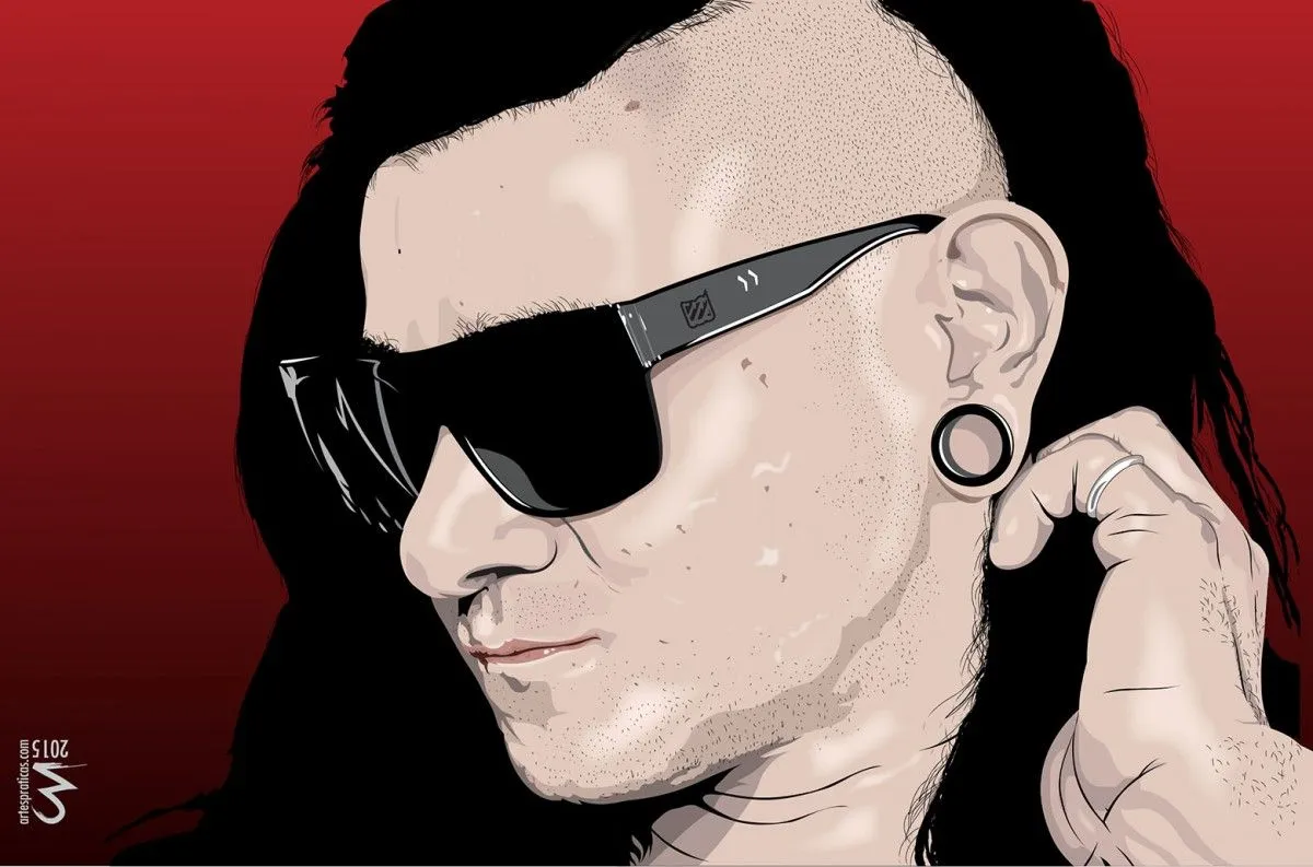 Skrillex Vector Portrait, artwork by artes praticas