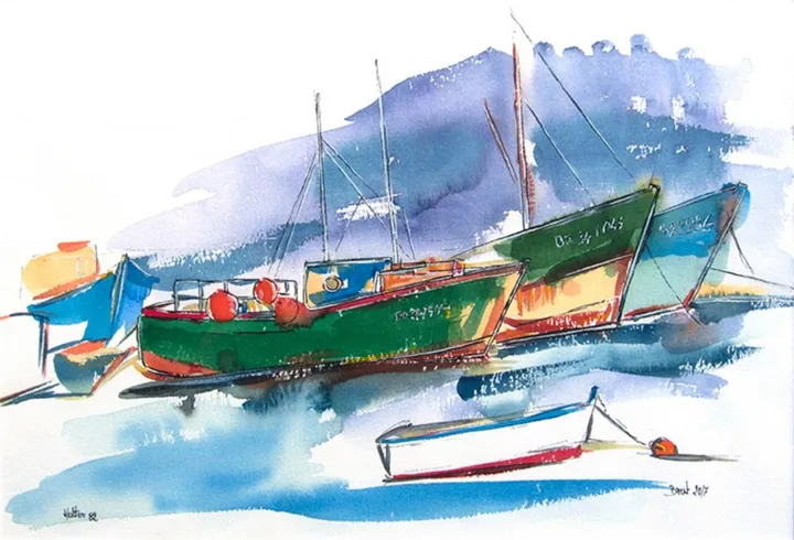 Bateaux port, artwork by Alain HALTER