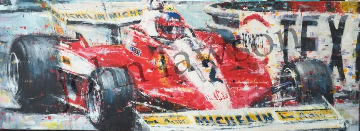Gilles Villeneuve at Monaco, œuvre de John Lawson