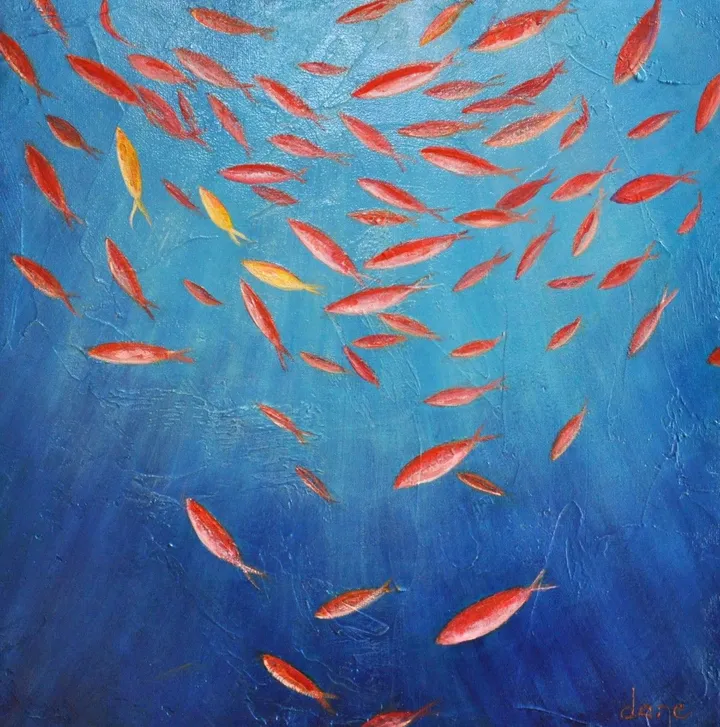 Les poissons rouges, œuvre de Galerie Arnaud