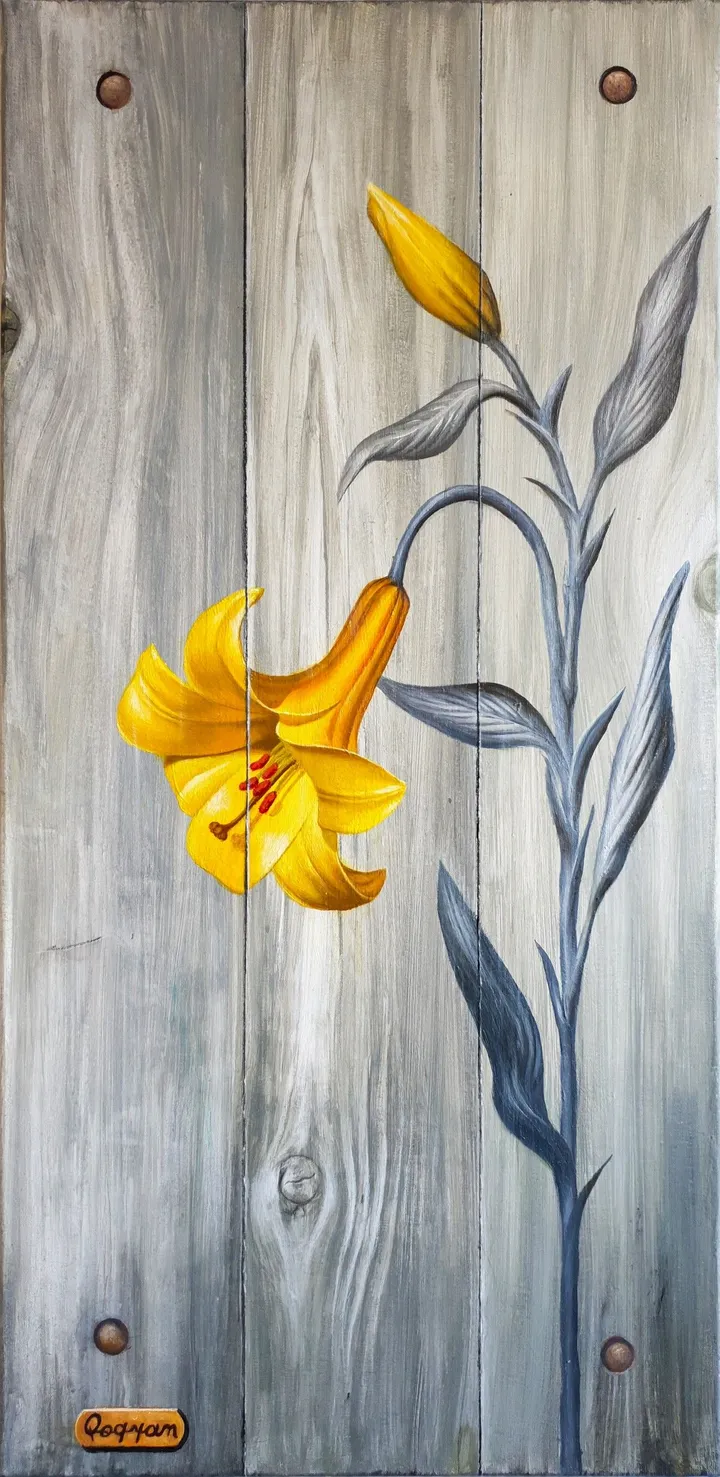 Lys jaune, œuvre de Mahmoud Qoqyan