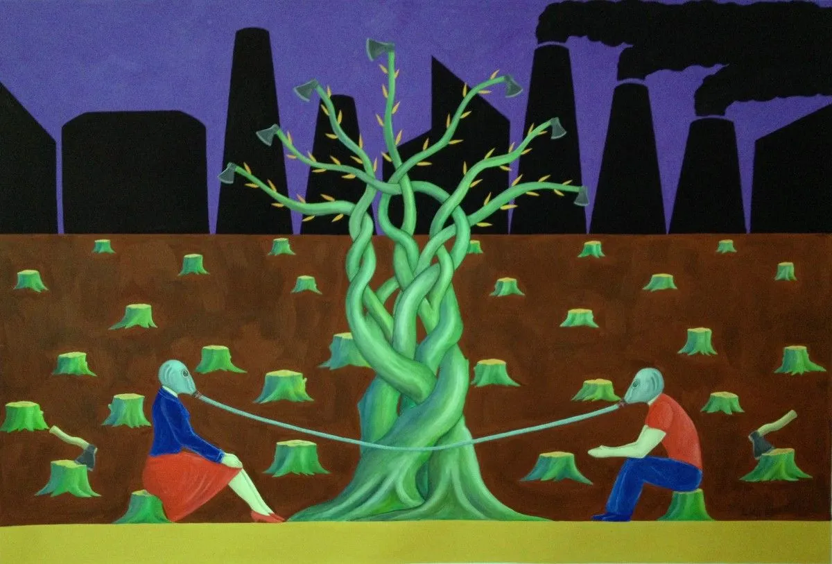 Axe Tree, artwork by Azer Musaoghlu
