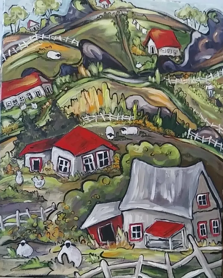 Paisible journée, artwork by Claudette Roy