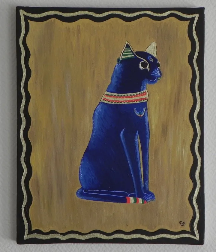 Bastet Déesse Egyptienne, œuvre de Celine Domecq
