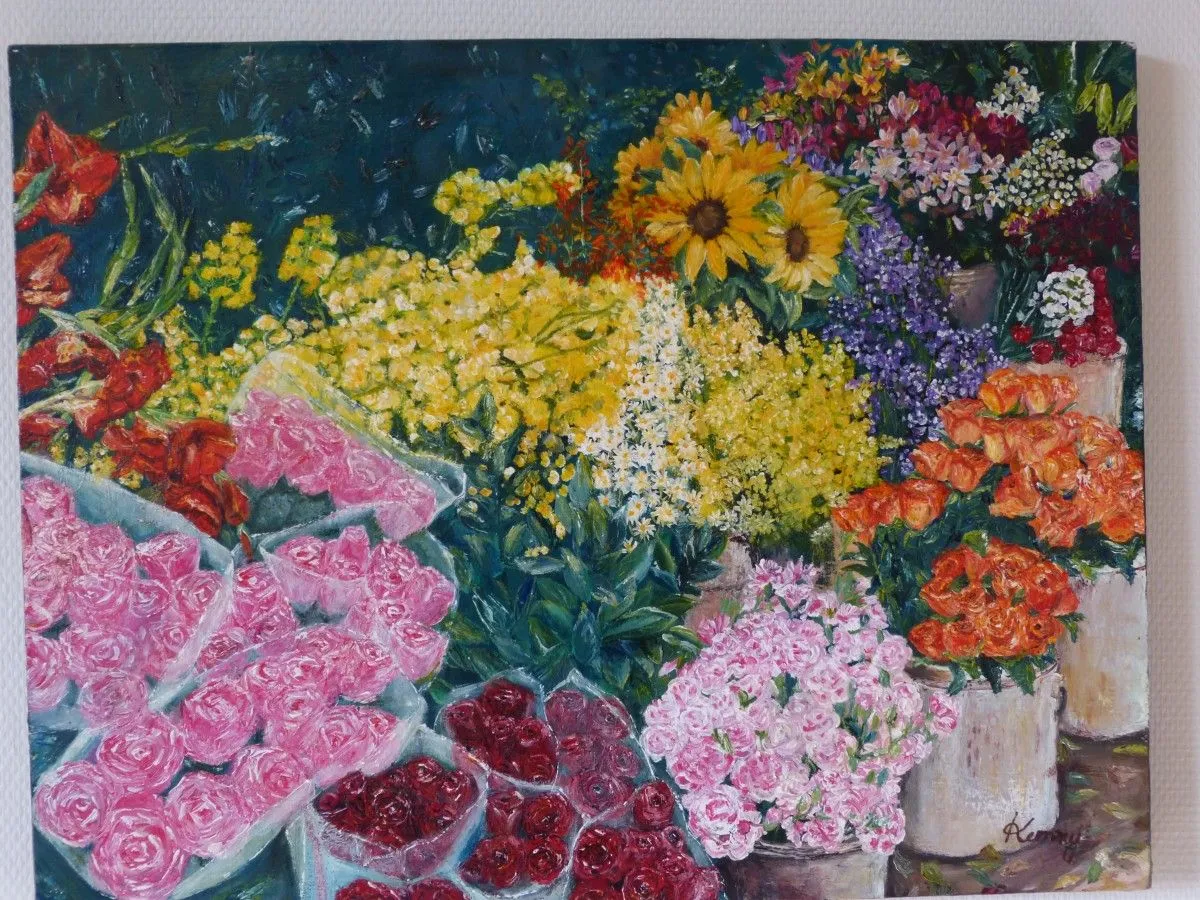 Marché au fleurs, œuvre de Kemmy Séjourné