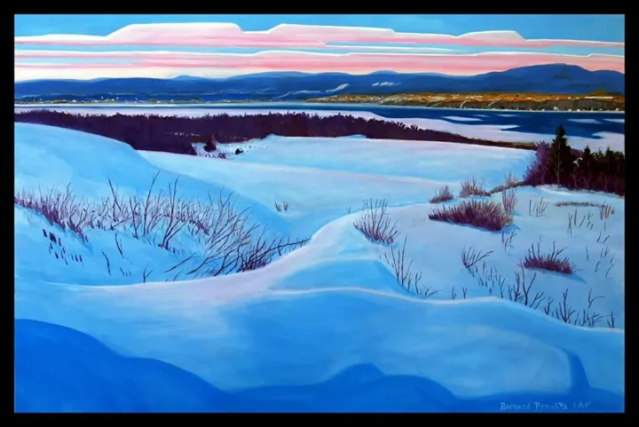 En février la neige est rose comme chair de femme (Collection le tour de l'Île #3), artwork by Bernard Proulx