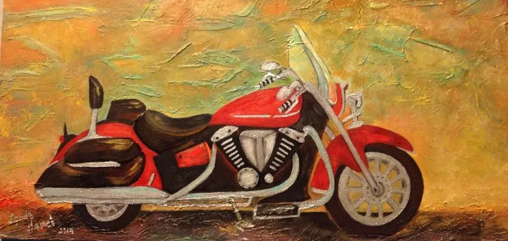 65- Vroom,Vroom sur ma  P'tite Moto, artwork by Lynda Hamel