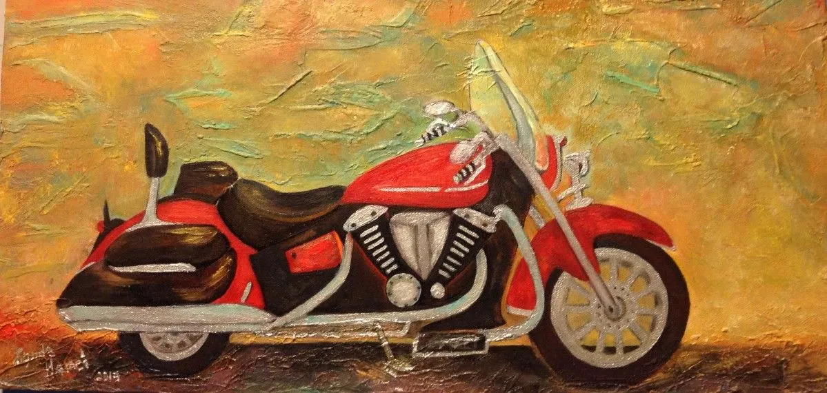 65- Vroom,Vroom sur ma  P'tite Moto, artwork by Lynda Hamel
