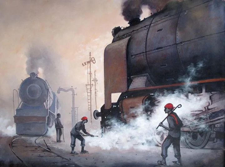 Nostalgia of Steam Locomotives_09, œuvre de Kishore Pratim Biswas